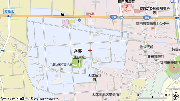 〒438-0054 静岡県磐田市浜部の地図