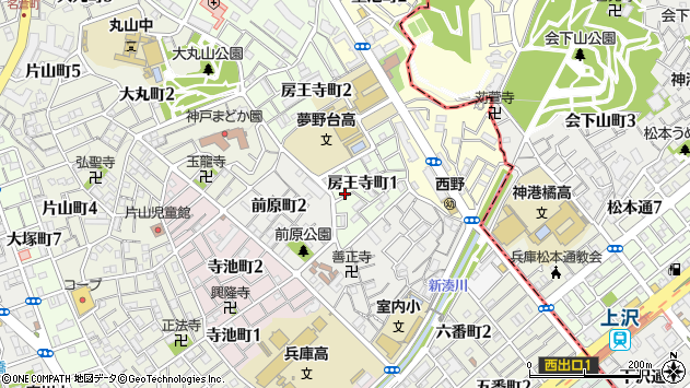 〒653-0801 兵庫県神戸市長田区房王寺町の地図
