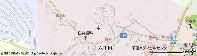 静岡県下田市六丁目周辺の地図