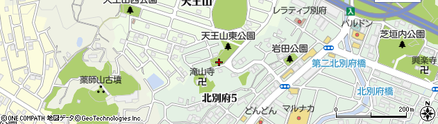天王山東公園周辺の地図