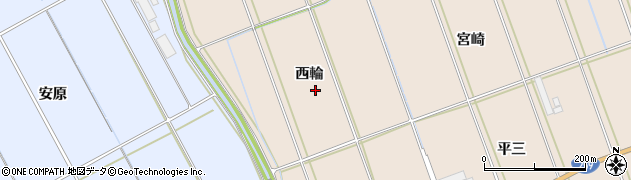 愛知県田原市谷熊町西輪周辺の地図