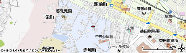 島根県益田市赤城町周辺の地図