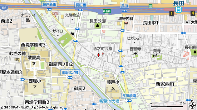〒577-0015 大阪府東大阪市長田の地図