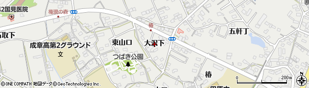 愛知県田原市田原町大沢下周辺の地図