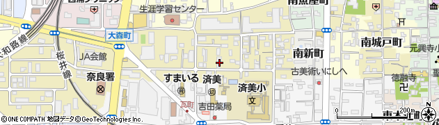 奈良県奈良市大森町14周辺の地図