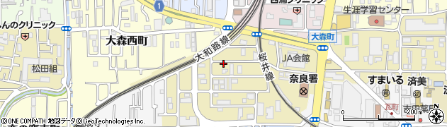 奈良県奈良市大森町周辺の地図
