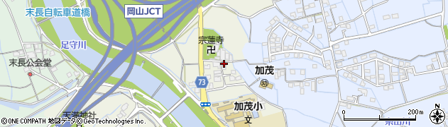 岡山県岡山市北区津寺496周辺の地図