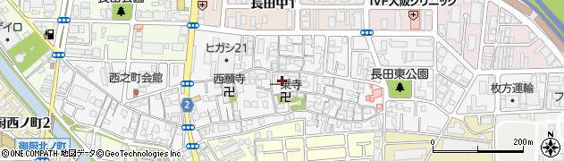 大阪府東大阪市長田2丁目周辺の地図