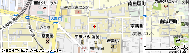奈良県奈良市大森町16周辺の地図