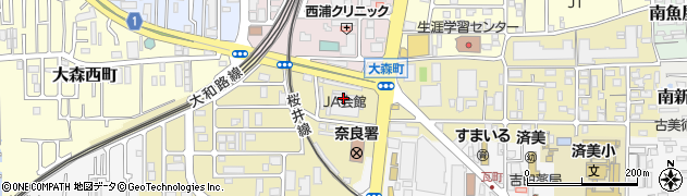 奈良県農業協同組合　本店共済北和自動車事故相談センター周辺の地図