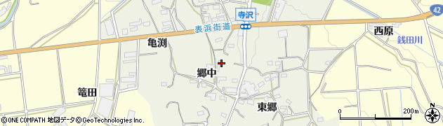 愛知県豊橋市寺沢町（郷中）周辺の地図