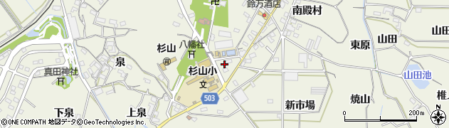 愛知県豊橋市杉山町（市場）周辺の地図