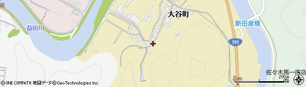 島根県益田市大谷町周辺の地図