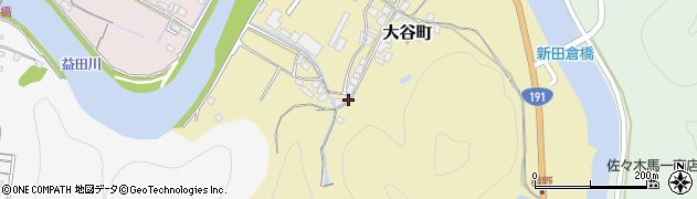 島根県益田市大谷町周辺の地図