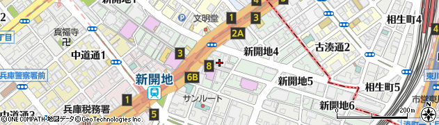 兵庫県神戸市兵庫区新開地周辺の地図