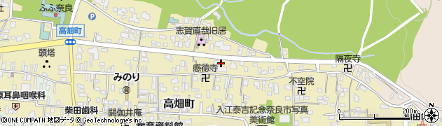 奈良県奈良市上高畑町周辺の地図