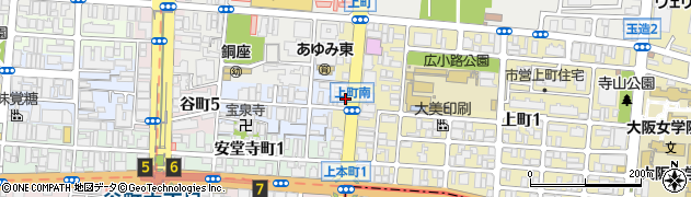 大阪府大阪市中央区上町周辺の地図