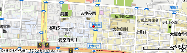 大阪府大阪市中央区上町周辺の地図