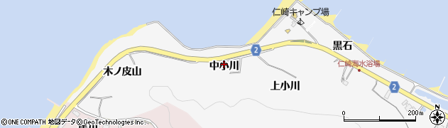 愛知県田原市仁崎町（中小川）周辺の地図