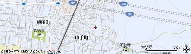 大阪府東大阪市山手町周辺の地図