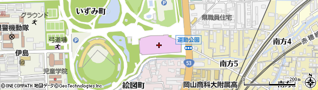 ジップアリーナ岡山（岡山県総合グラウンド体育館）周辺の地図