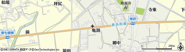 愛知県豊橋市寺沢町（亀渕）周辺の地図