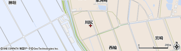愛知県田原市谷熊町川尻周辺の地図