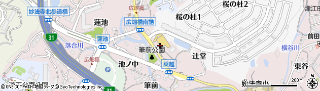 兵庫県神戸市須磨区妙法寺（乗越）周辺の地図