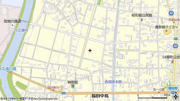 〒437-1204 静岡県磐田市福田中島の地図