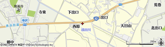 愛知県豊橋市小松原町（下出口）周辺の地図