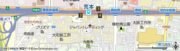大阪府東大阪市荒本新町周辺の地図