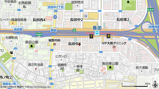 〒577-0013 大阪府東大阪市長田中の地図