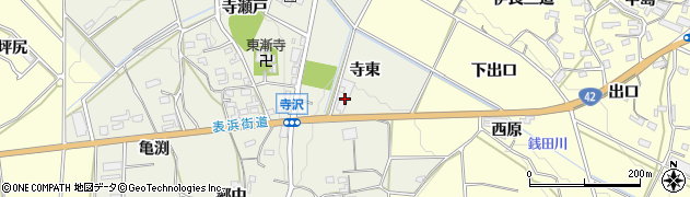 愛知県豊橋市寺沢町（寺東）周辺の地図