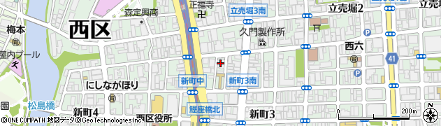 レジオン阿波座管理事務室周辺の地図