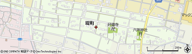 静岡県浜松市中央区堤町周辺の地図