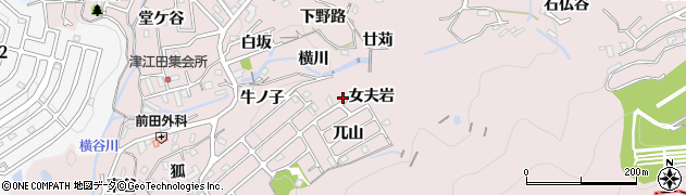 兵庫県神戸市須磨区妙法寺（女夫岩）周辺の地図
