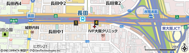 東大阪市立　長田駅前南自転車駐車場周辺の地図