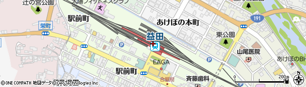 島根県益田市周辺の地図