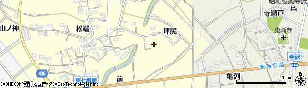 愛知県豊橋市東七根町（坪尻）周辺の地図