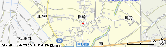 愛知県豊橋市東七根町（松端）周辺の地図