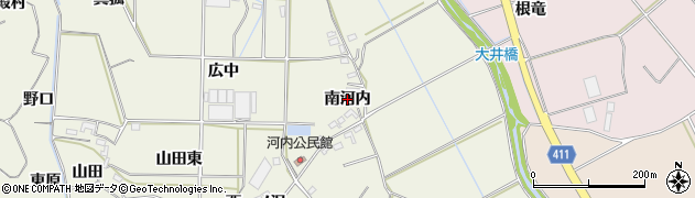 愛知県豊橋市杉山町（南河内）周辺の地図