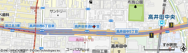 ファミリーマート高井田本通店周辺の地図