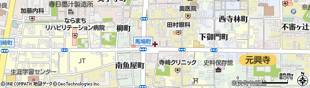奈良県奈良市北風呂町周辺の地図
