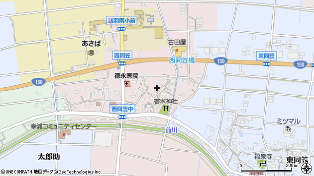 〒437-1114 静岡県袋井市西同笠の地図