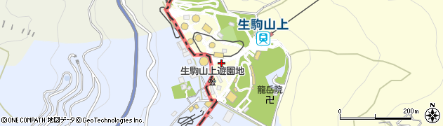 生駒山上遊園地周辺の地図