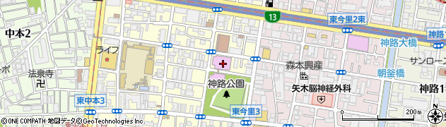 大阪市立東成スポーツセンター周辺の地図