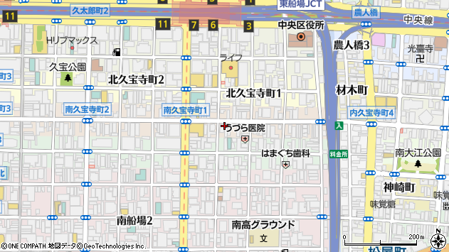 〒541-0058 大阪府大阪市中央区南久宝寺町の地図