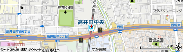 高井田中央駅周辺の地図