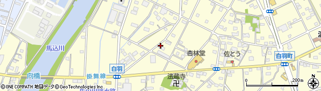 静岡県浜松市中央区白羽町周辺の地図