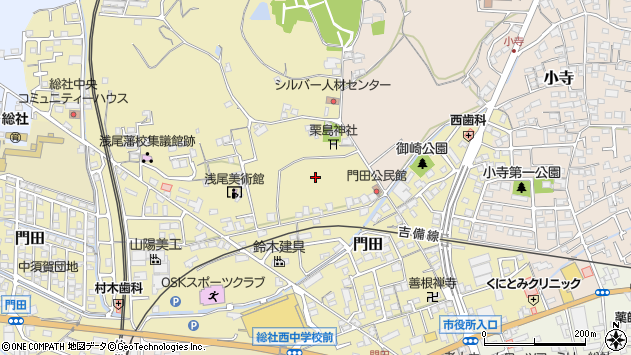 〒719-1156 岡山県総社市門田の地図